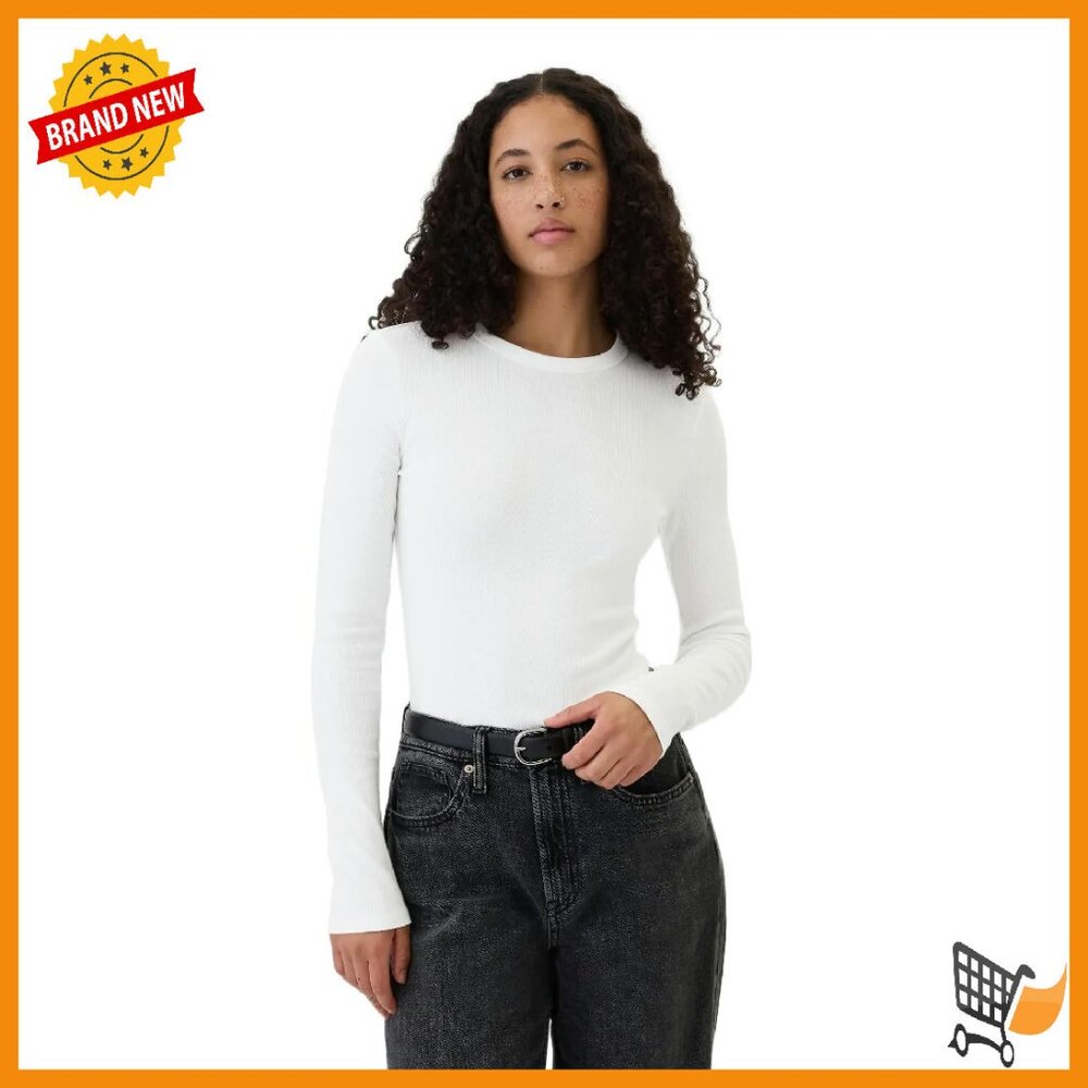 Long Sleeve Ribbed Top, Regular Fit, Cotton Modal Blend, Everyday Wear